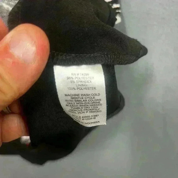 Enfocus Studio Cute black Print Dress Womens 8 lightweight stretch flowy 0521 - Picture 3 of 6